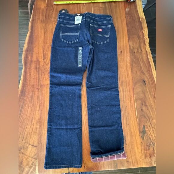 Dickies flannel lined straight leg jeans nwt sz size8 eight - Picture 2 of 6